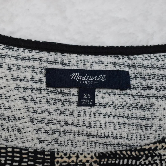 Madewell Crop Top Sz XS Boxy Geometric 100% Cotton Neutral Minimalist Coastal - Picture 8 of 16